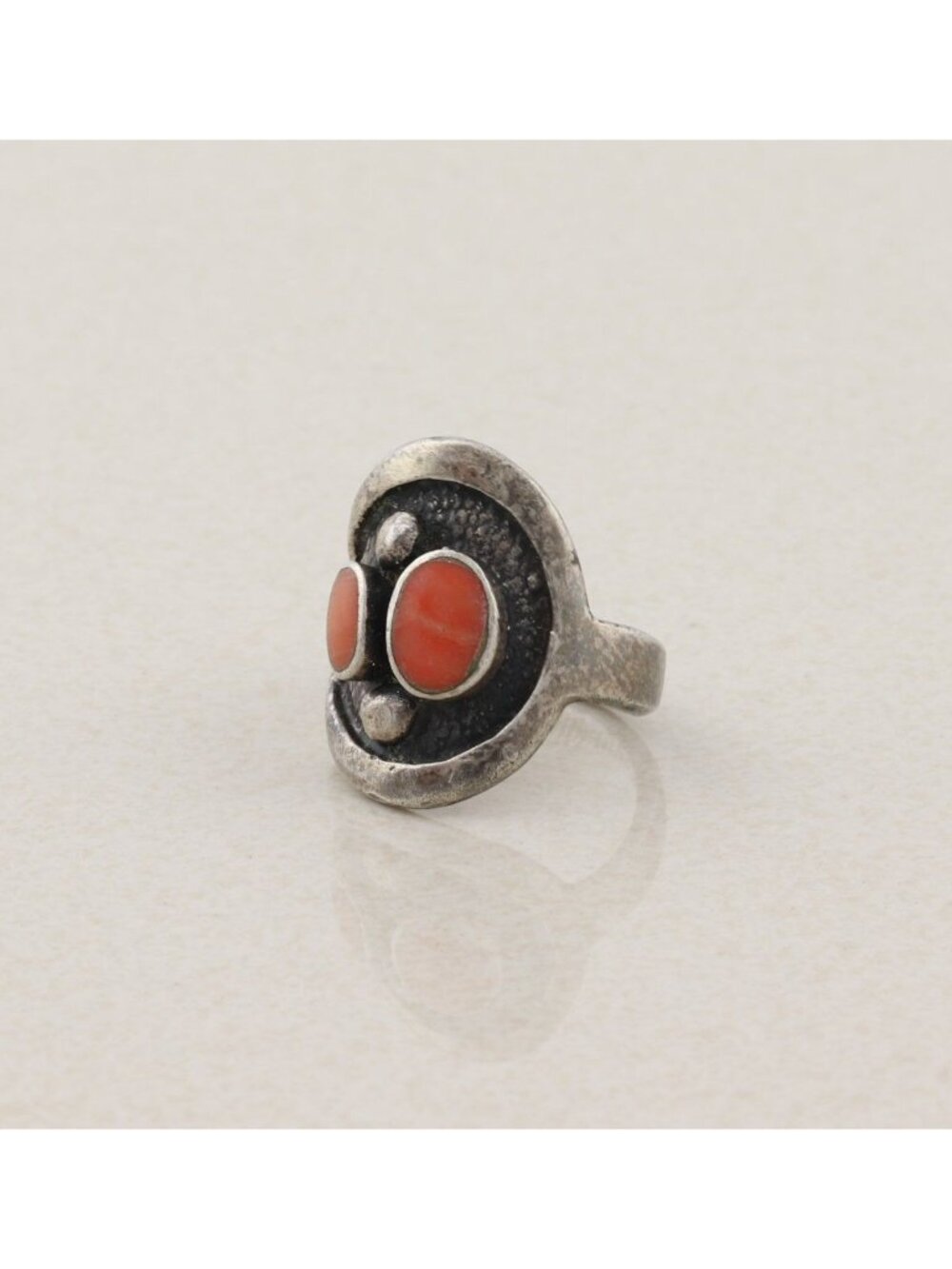 Sterling Silver Coral Ring Size 5 1/2 Woman Teen Children's Pinky - Picture 5 of 6